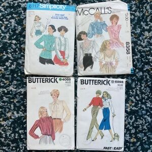 Four Unused Patterns — Ruffle Blouses, Pants, Skirts